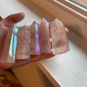 Bundle of aura rose quartz
